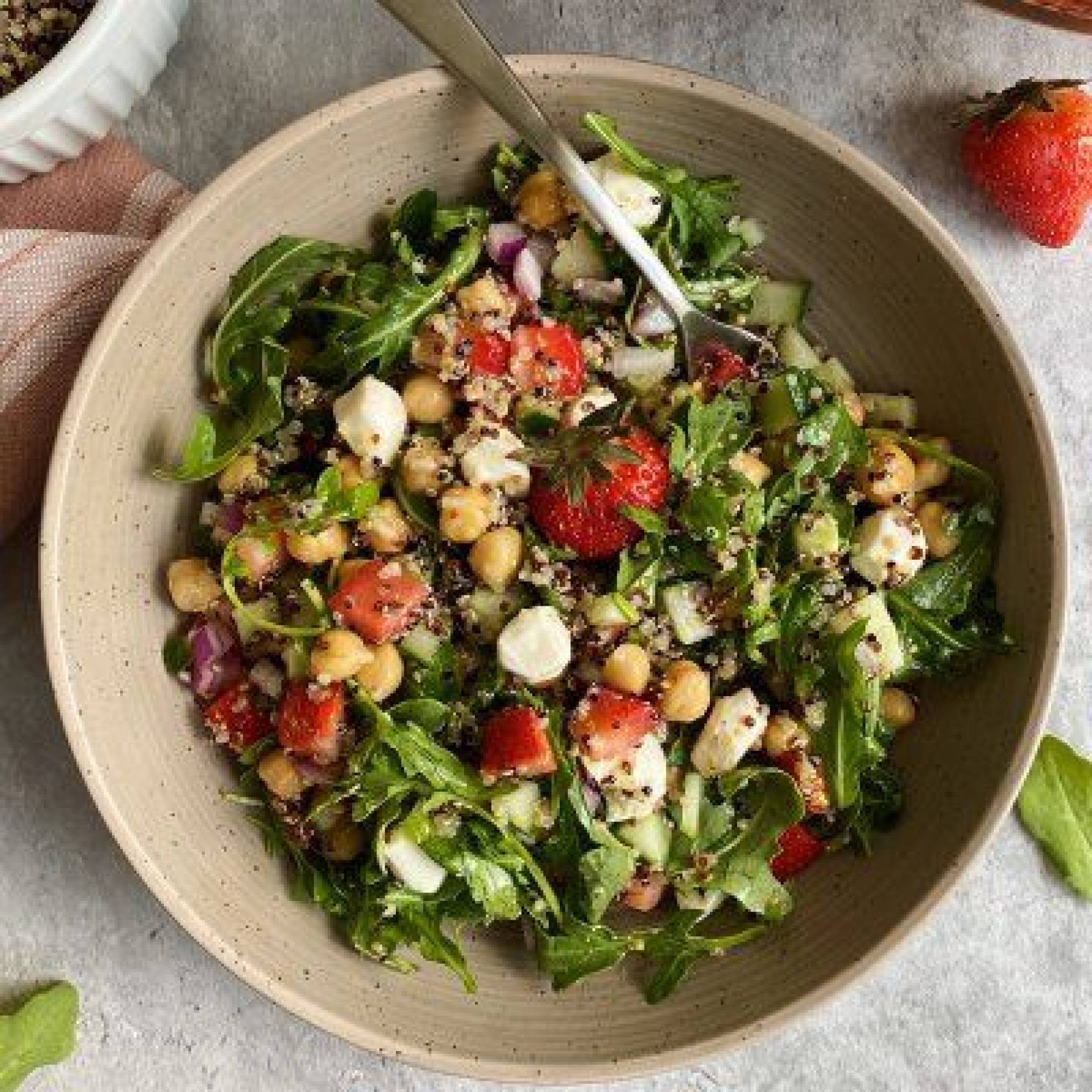 Strawberry Basil Chickpea Salad Precision Prep Visalia