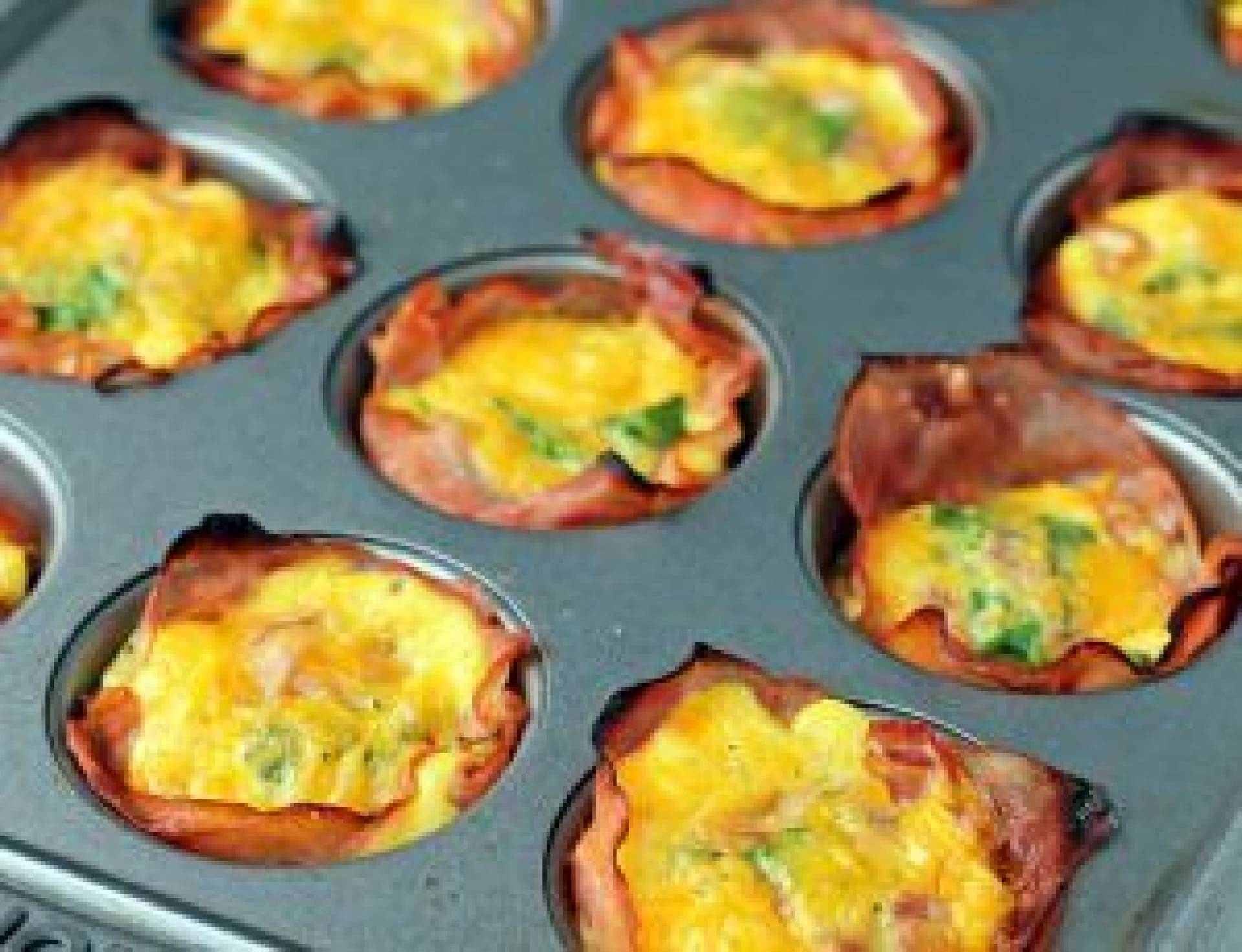 Broccoli and Cheddar and Ham Egg Muffins w/ Country Potato Hash