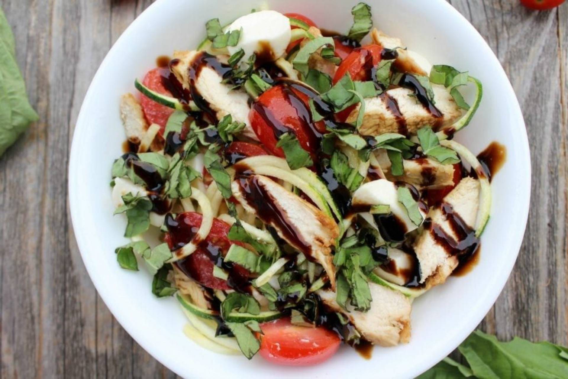 Caprese Chicken Zoodle Bowl