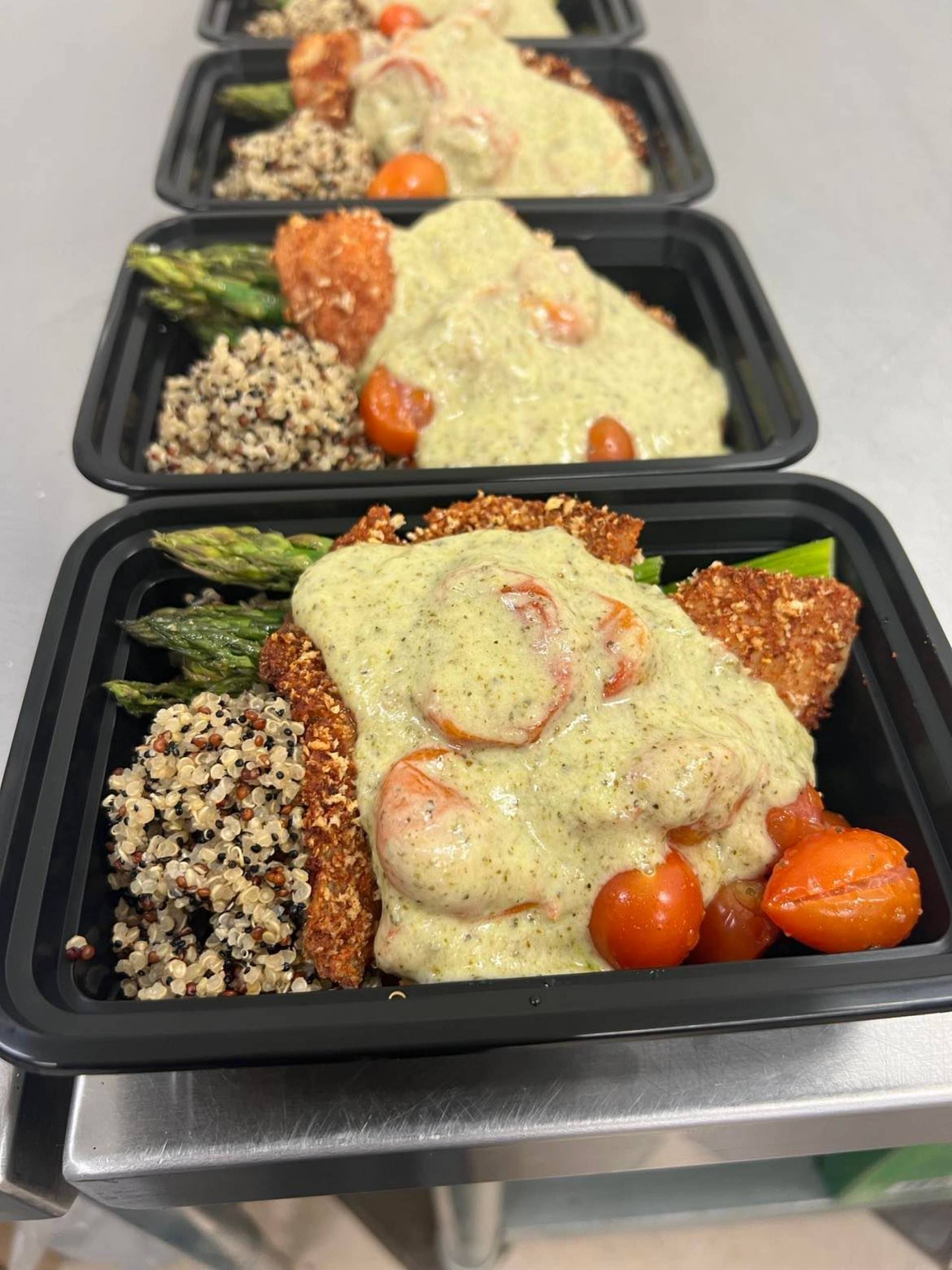 Baked Tilapia with Basil Pesto Cream Sauce