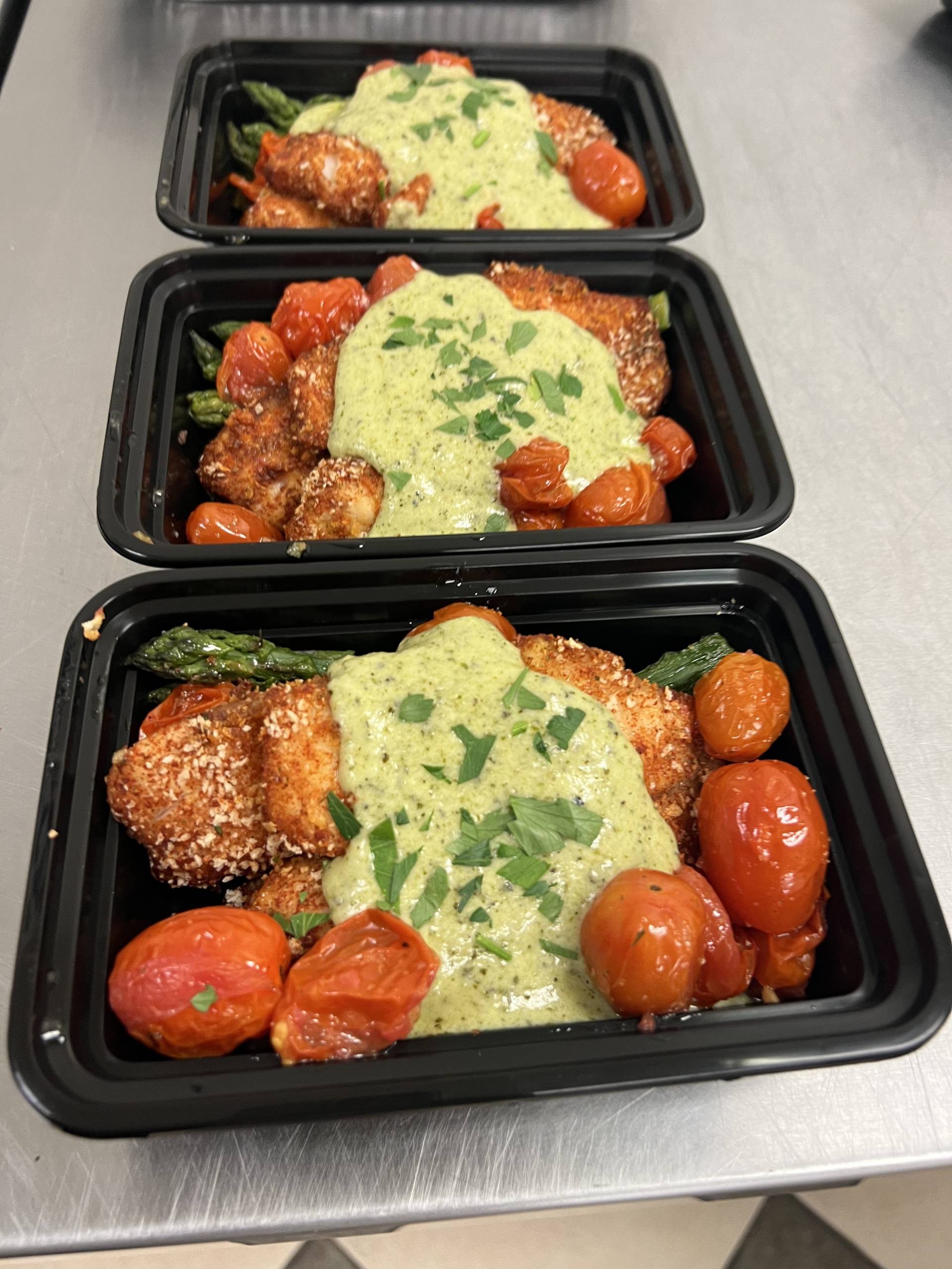 Keto Baked Tilapia with Basil Pesto Cream Sauce