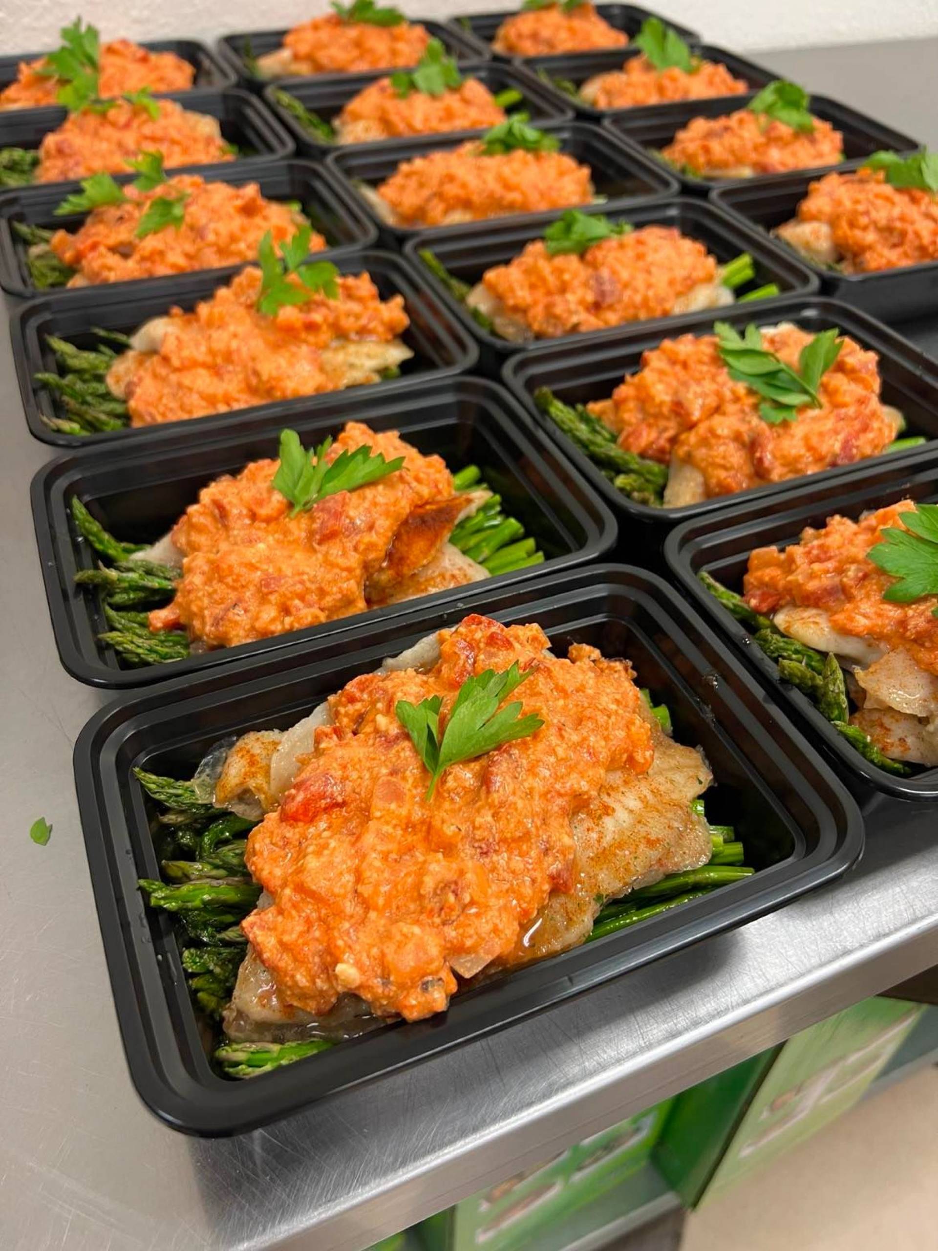 Roasted Red Pepper Tilapia with asparagus