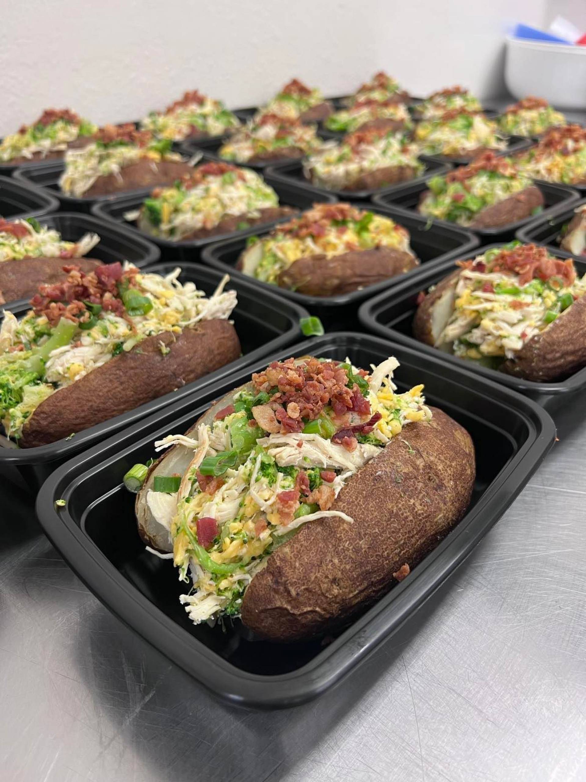 Broccoli Cheddar Stuffed Baked Russet Potato