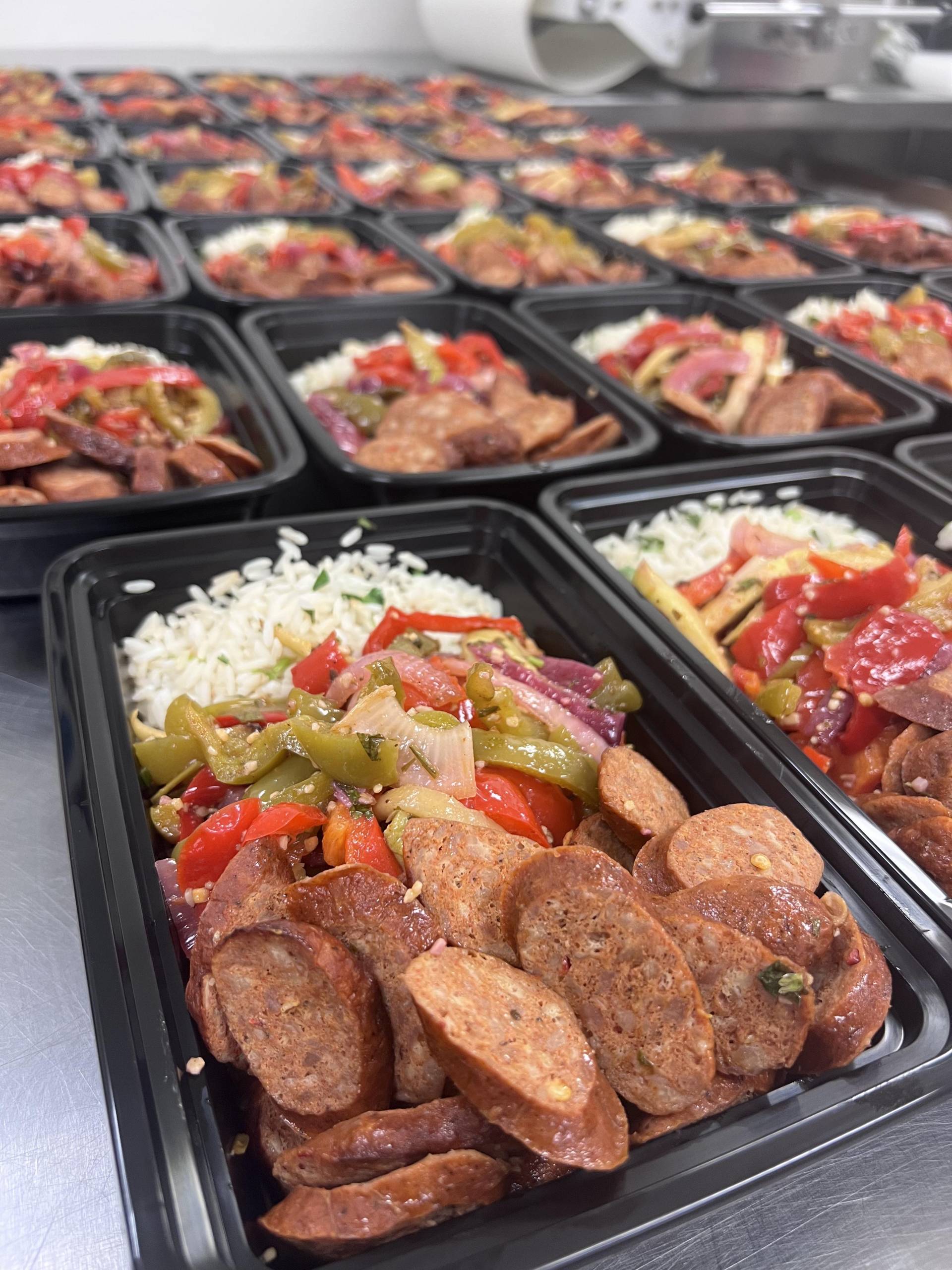 Chicken Chorizo Fajitas with Cilantro Lime Rice