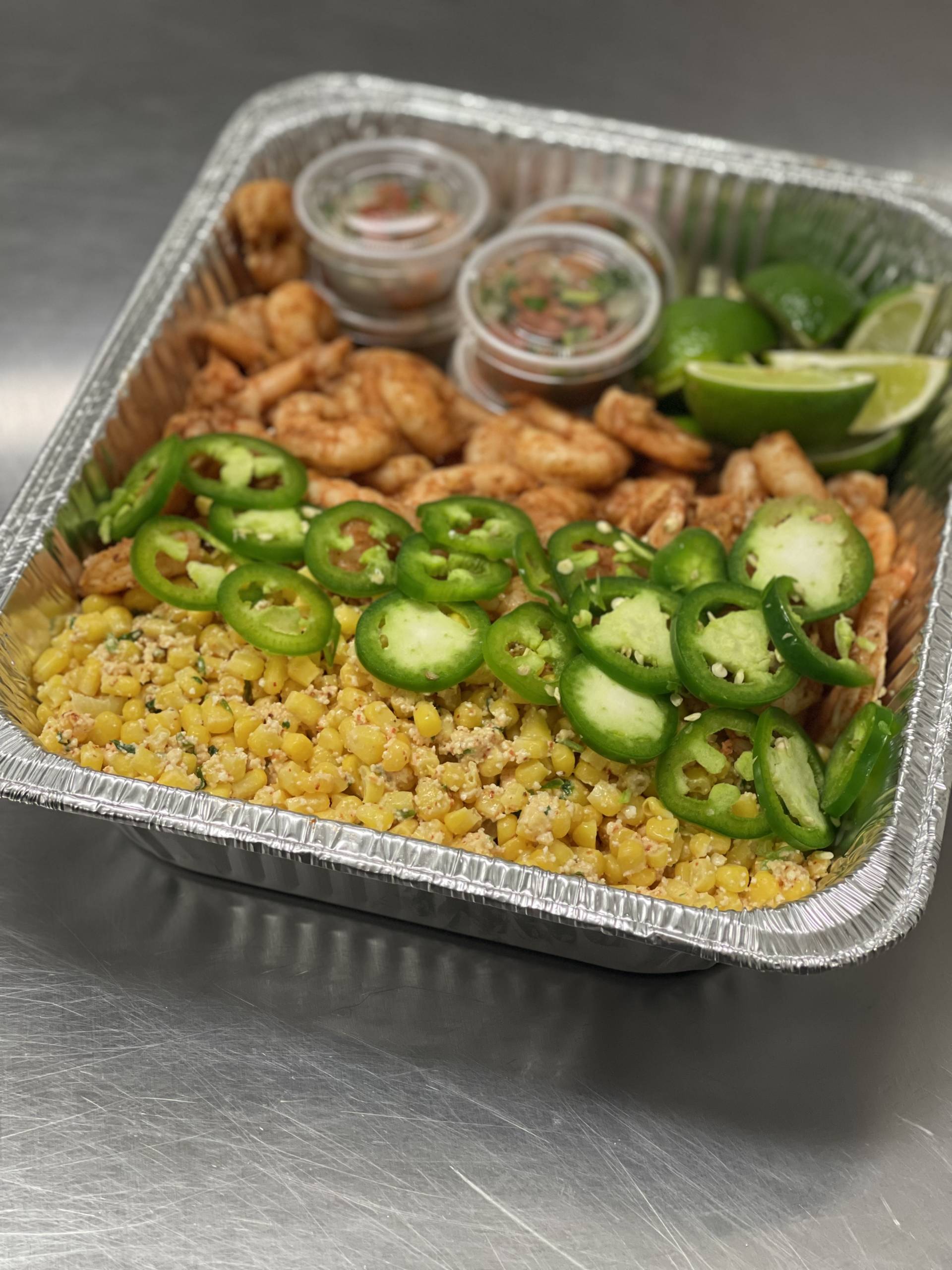 Elote Salad w/ Chili-Citrus Shrimp
