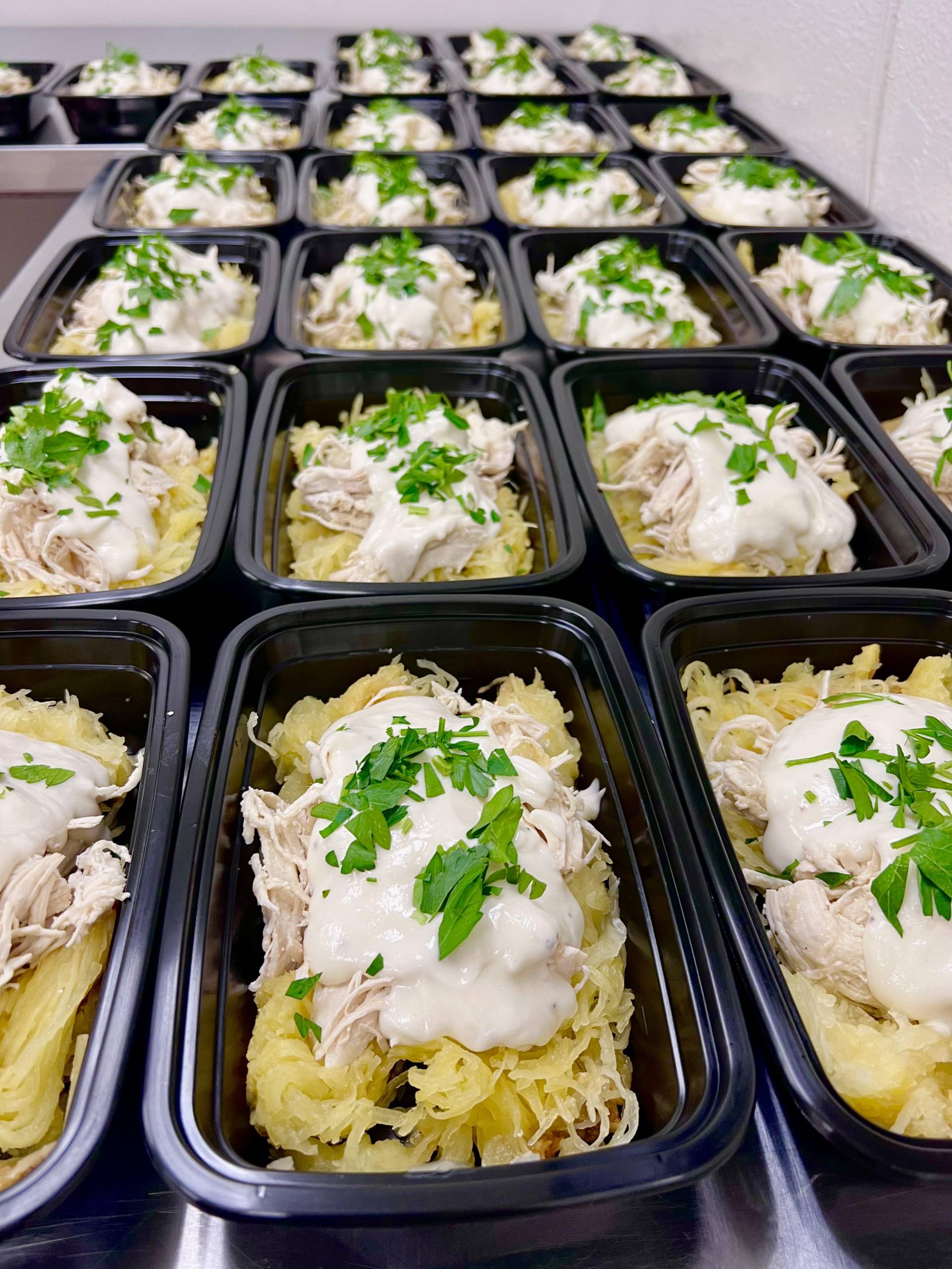 Spaghetti Squash Chicken Alfredo