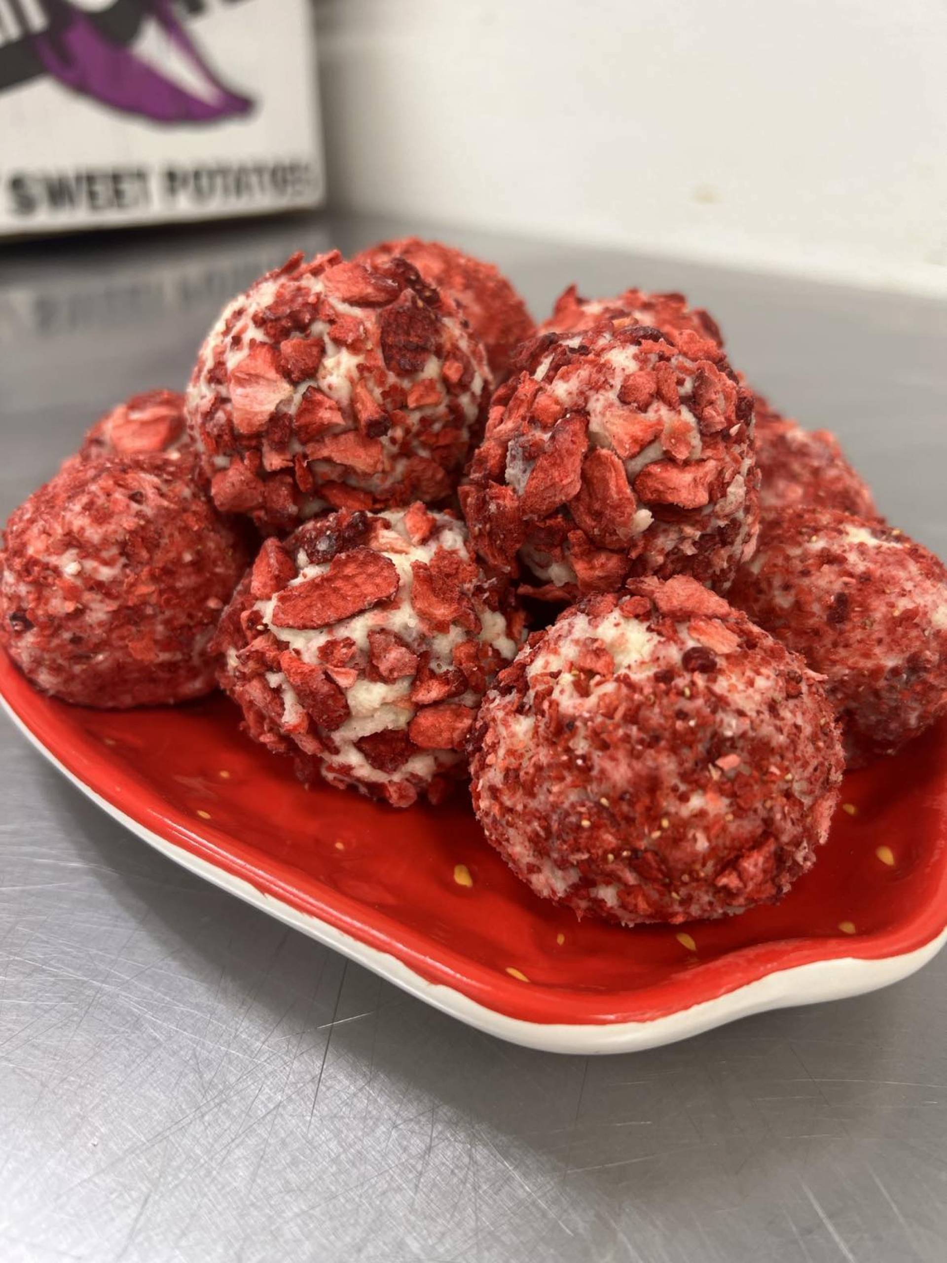 Strawberries and Cream Protein Bites
