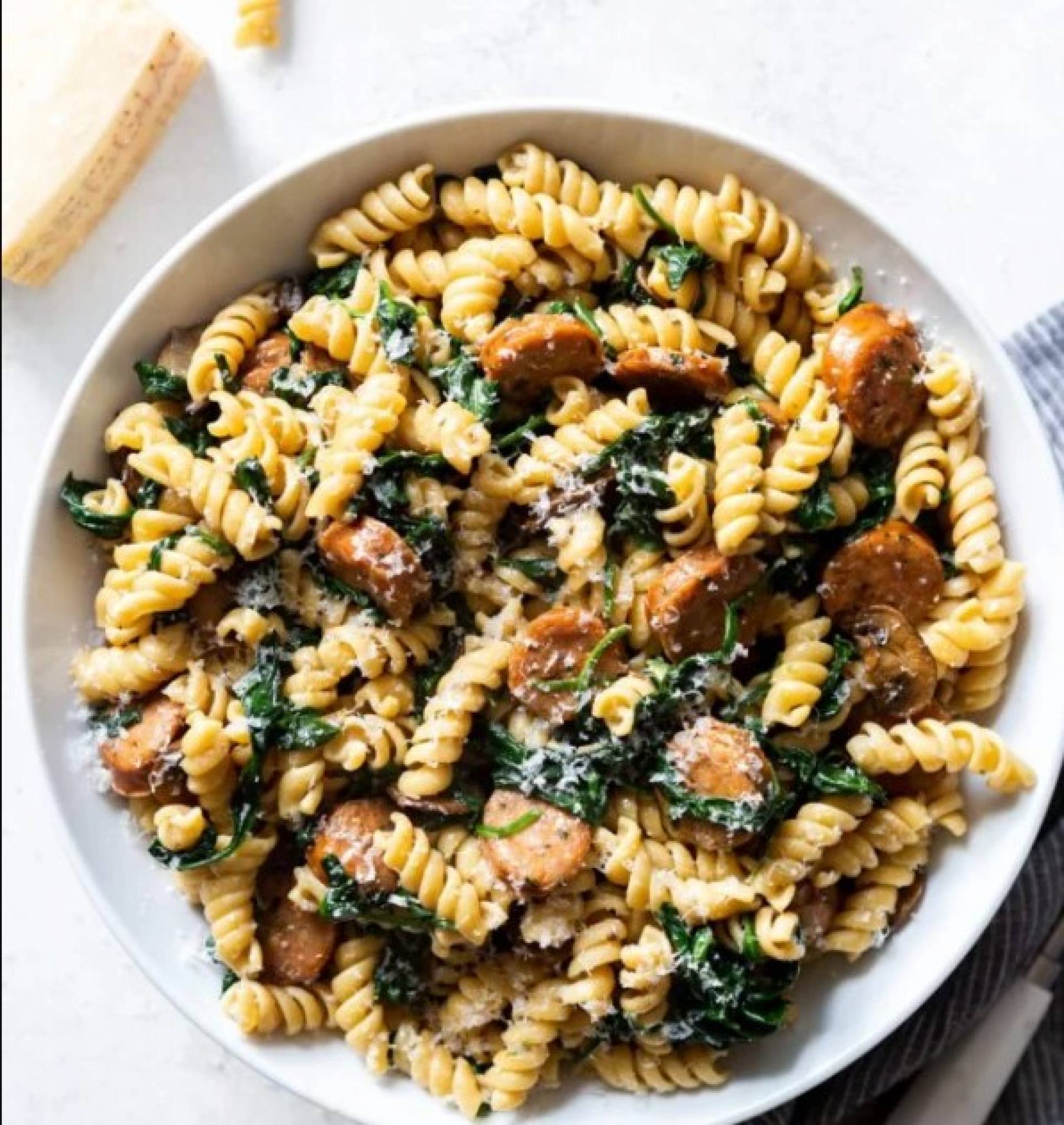 Chicken Sausage & Mushroom Brown Rice Pasta
