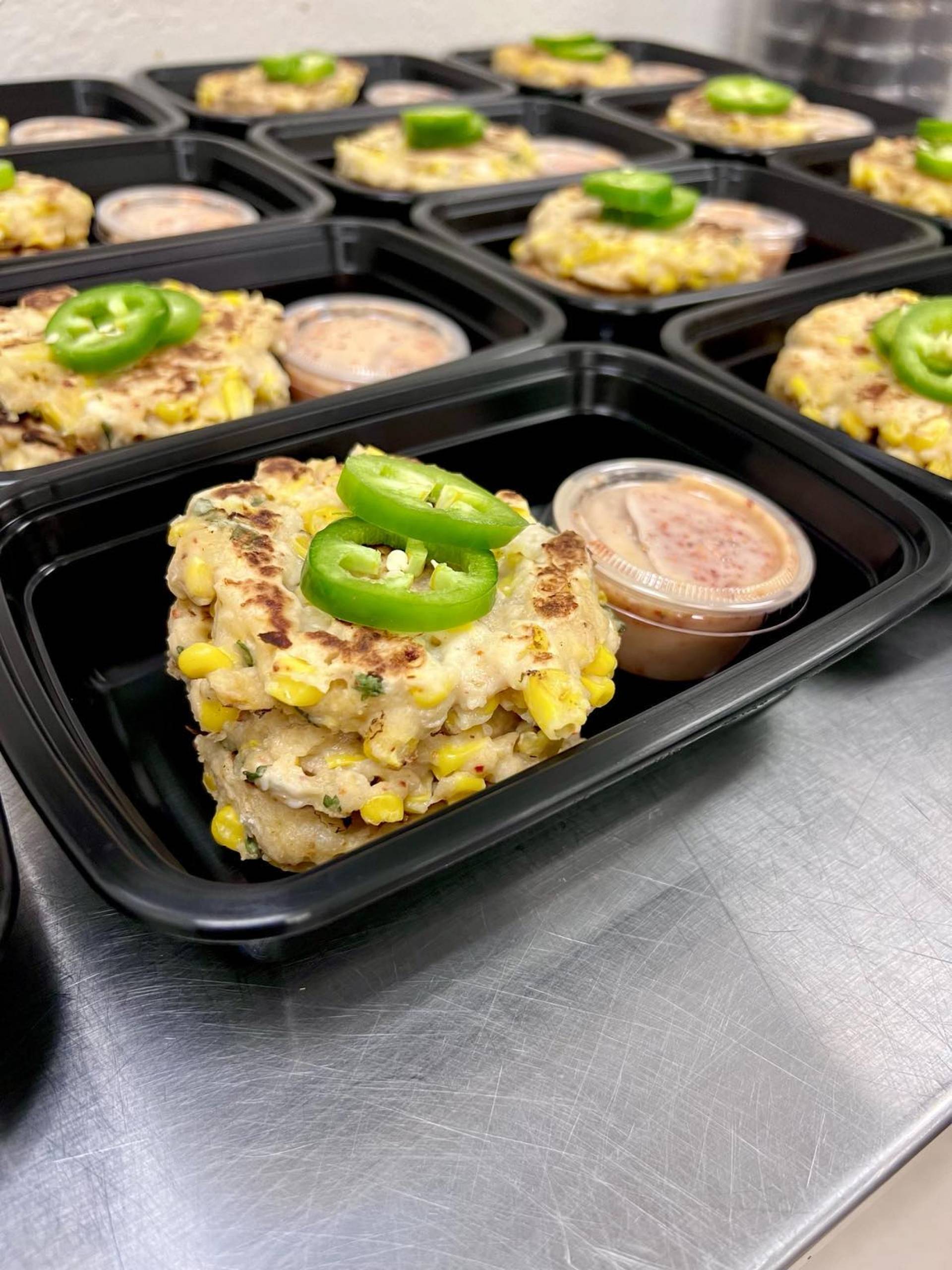 Mexican Corn Fritters with Creamy Eloté Sauce