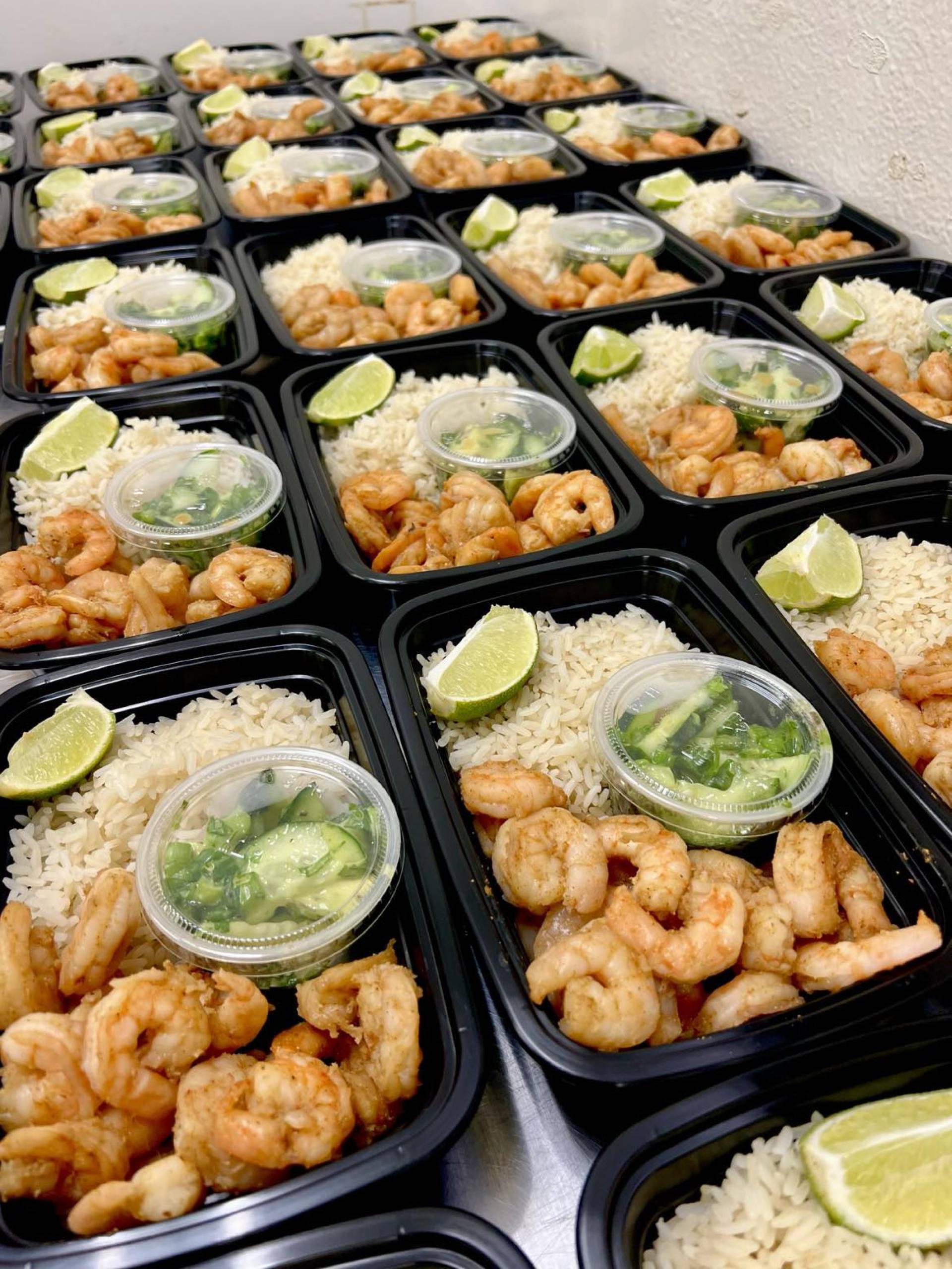 Chili Lime Shrimp w/ Avocado Cucumber salad