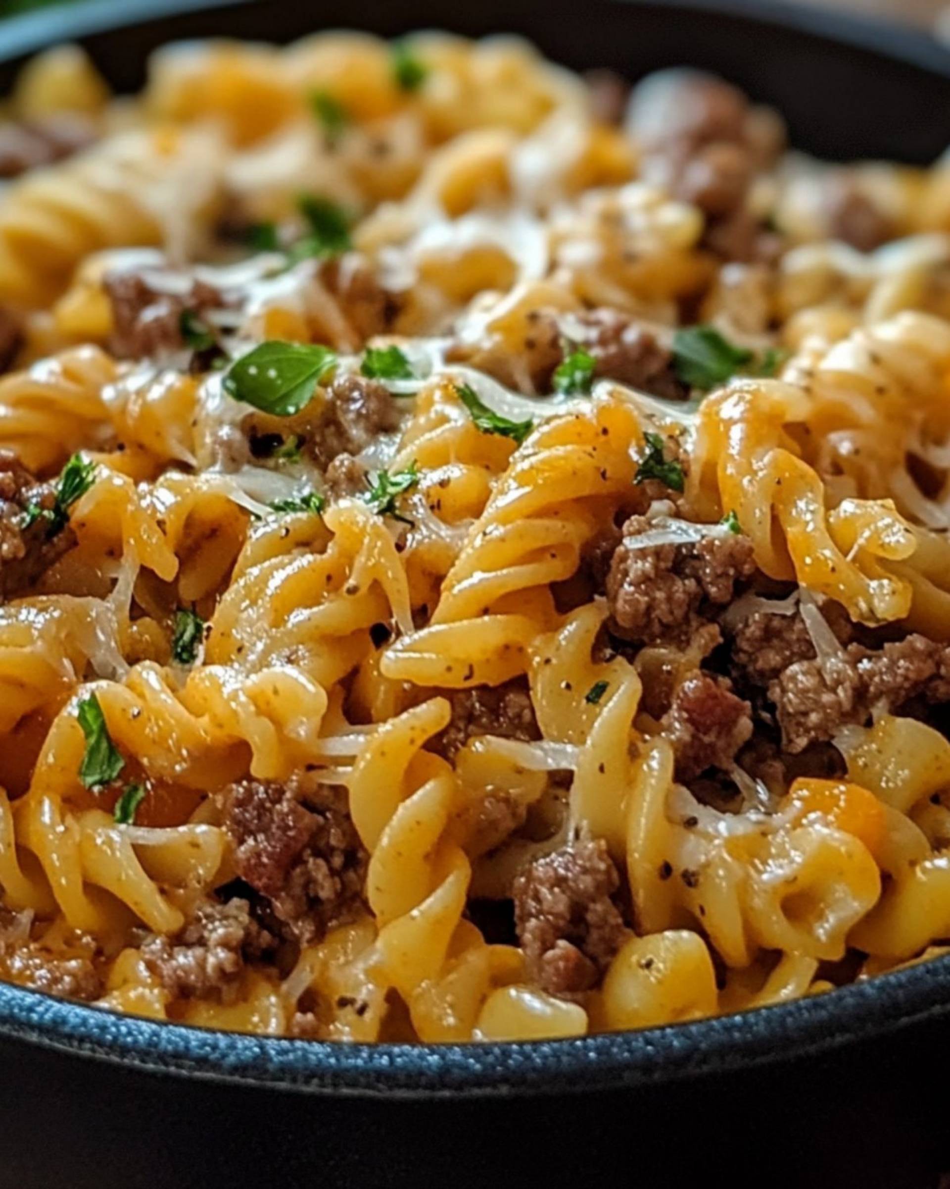 Creamy Beef Rotini Pasta