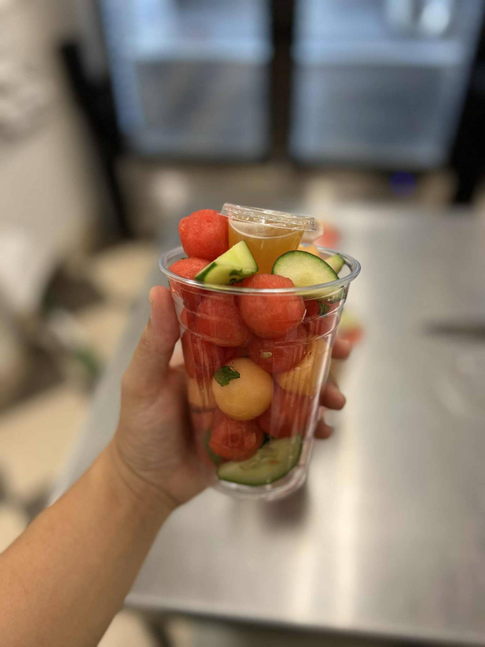 Cucumber Melon Mint Fruit Salad