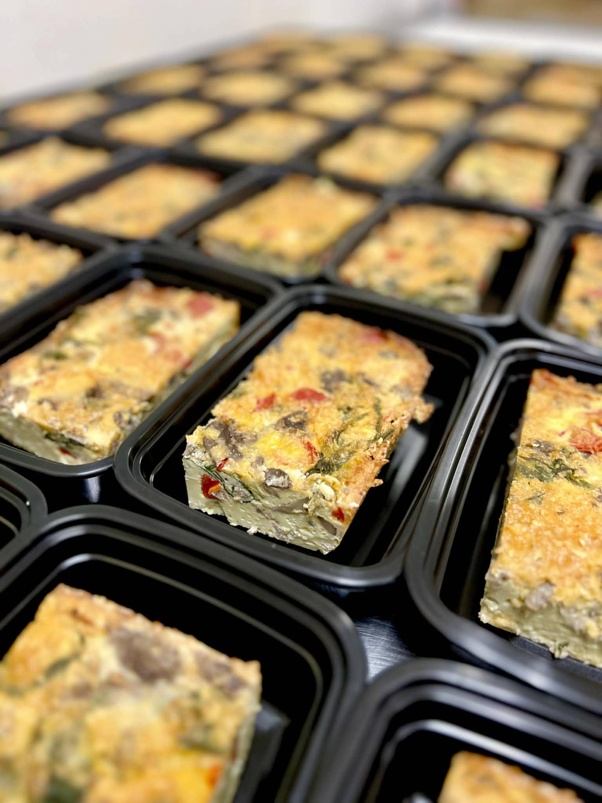 Sausage, Mushroom and Spinach Egg Bake