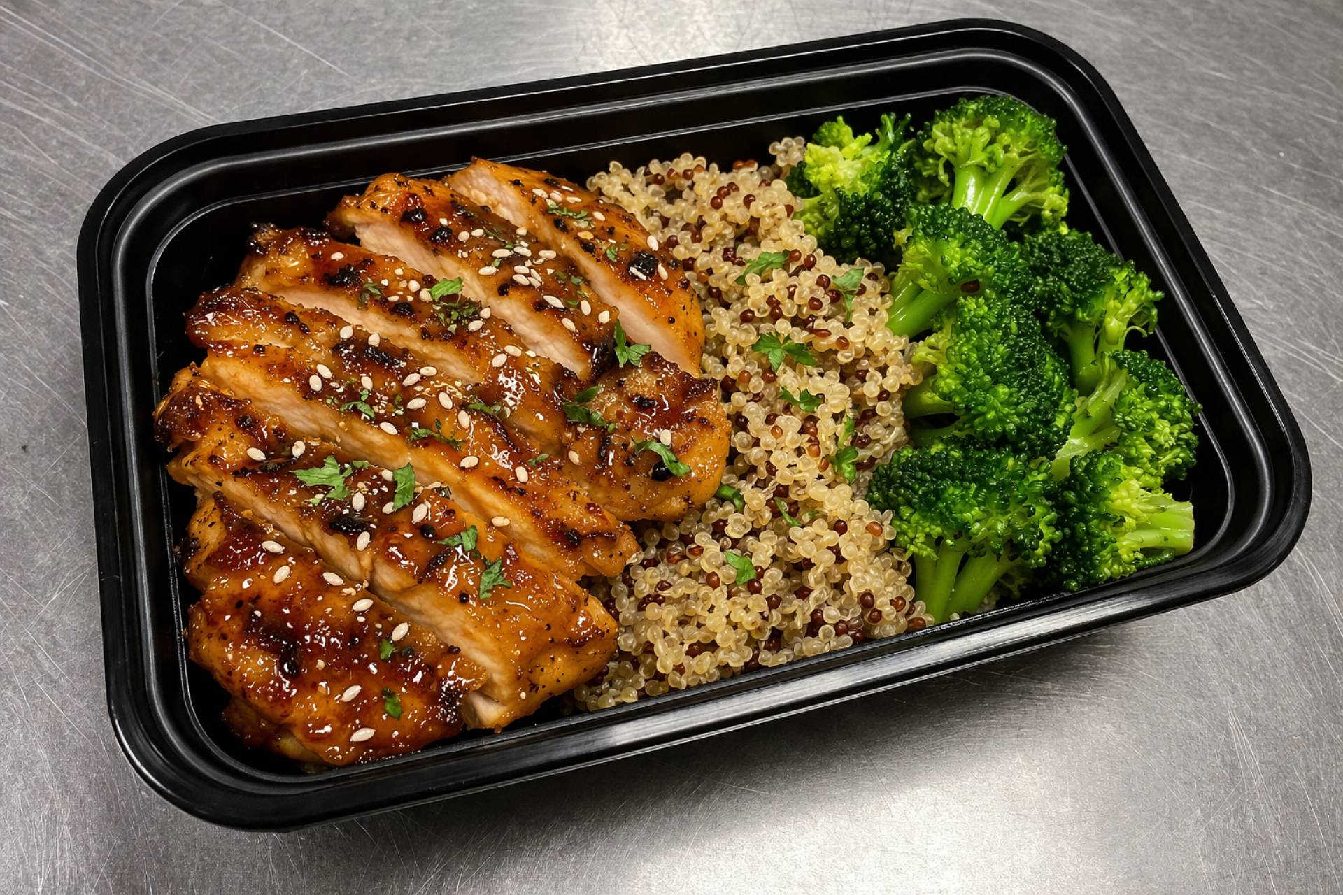 Honey Garlic Chicken Thighs with Broccoli and Quinoa