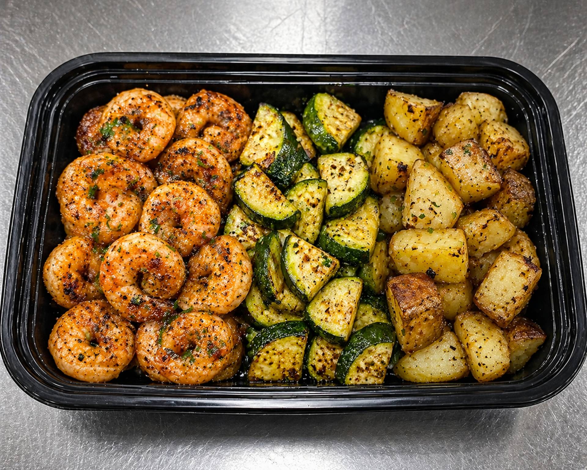 Cajun Shrimp with Roasted Potatoes and Zucchini