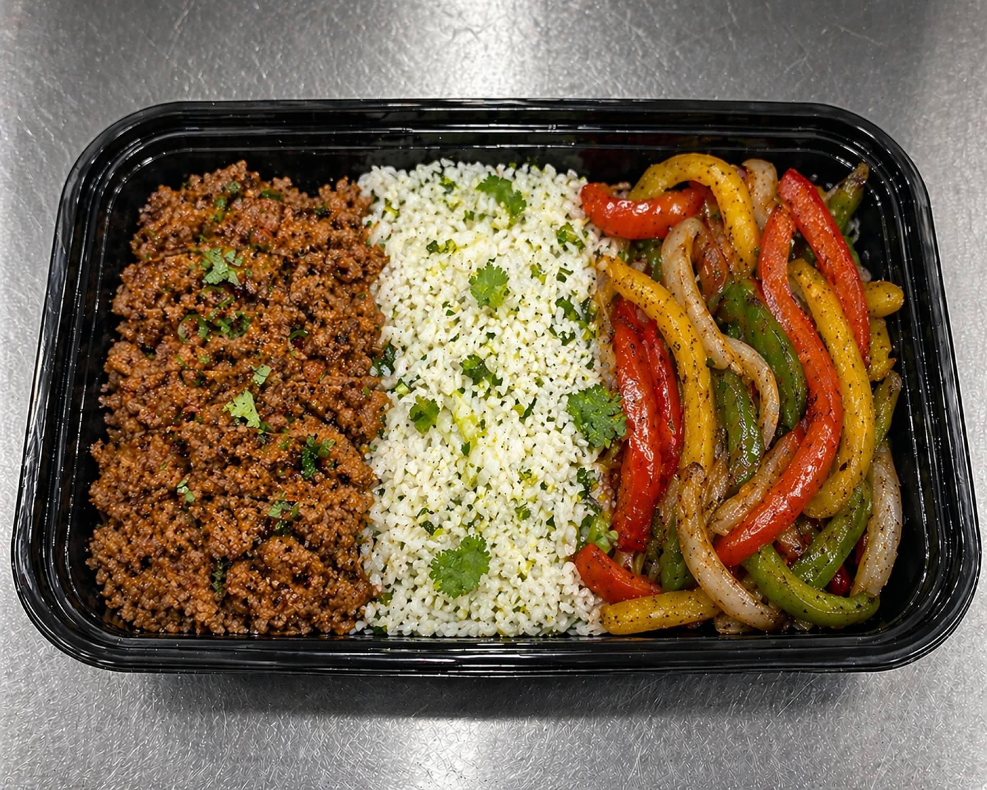 Ground Beef Fajitas with Cilantro Lime White Rice