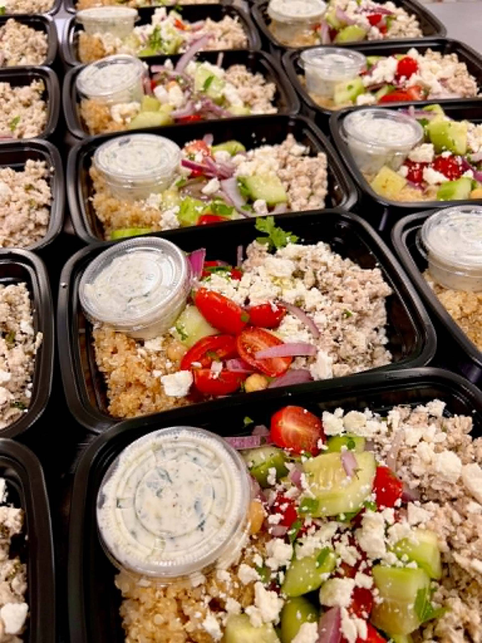 Greek Ground Chicken Bowl w/ Lemon Quinoa and Tzatziki Sauce