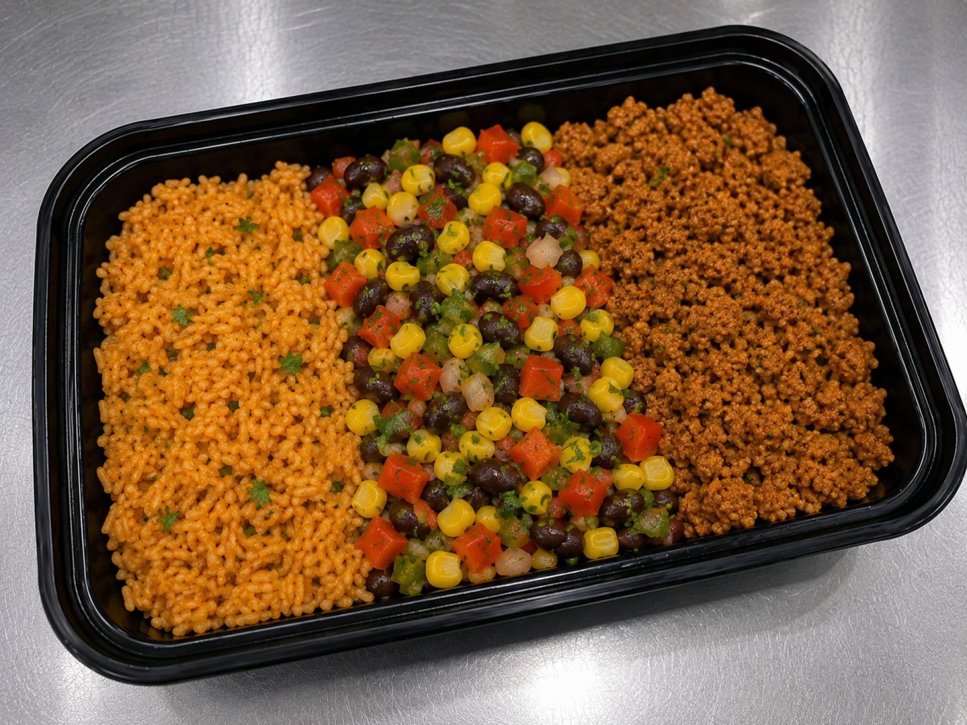 Taco Seasoned Ground Turkey, Fiesta Veggies and Spanish Brown Rice