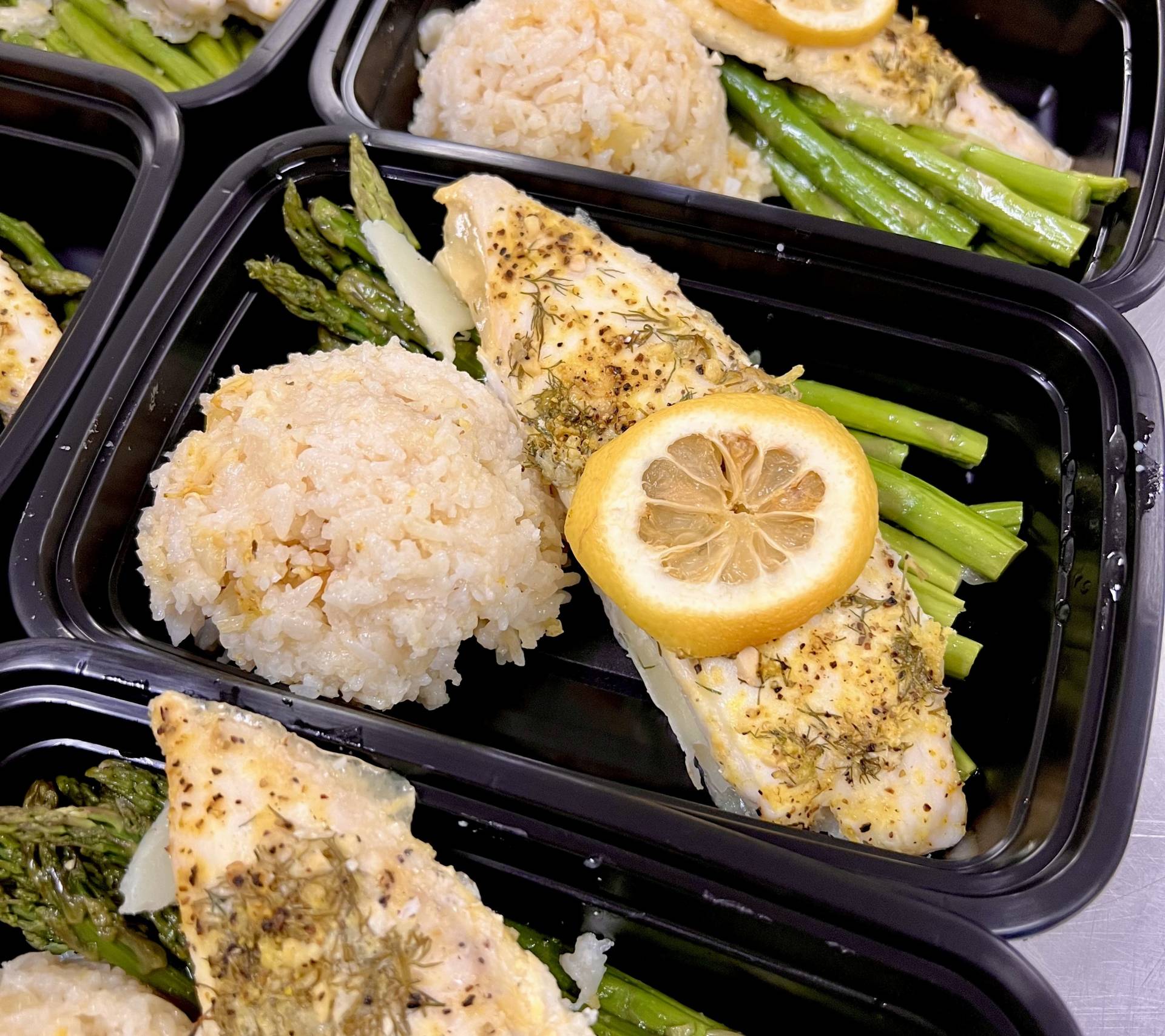 Lemon Dill Tilapia with Roasted Asparagus and Lemon Rice