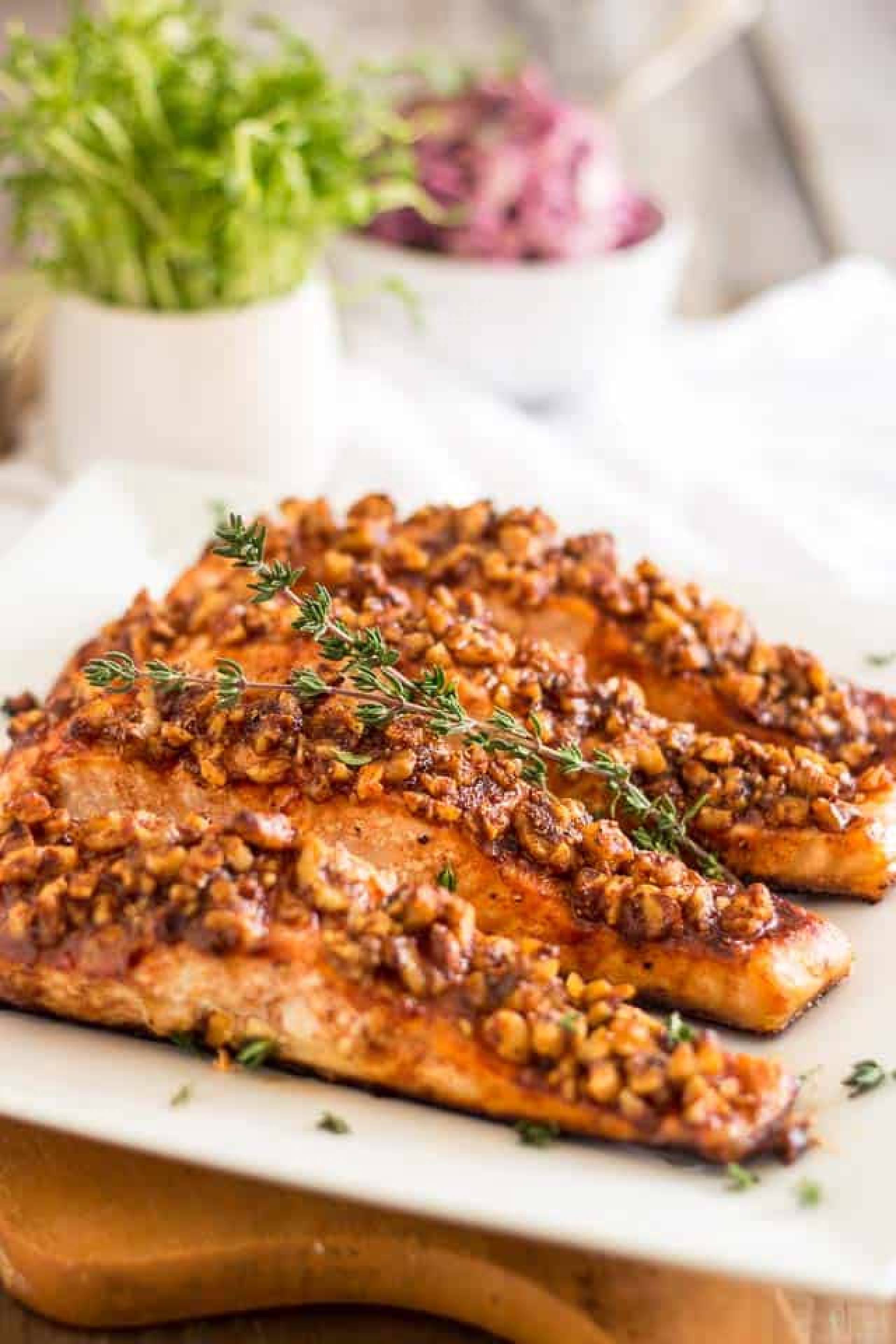 Maple Walnut Glazed Salmon