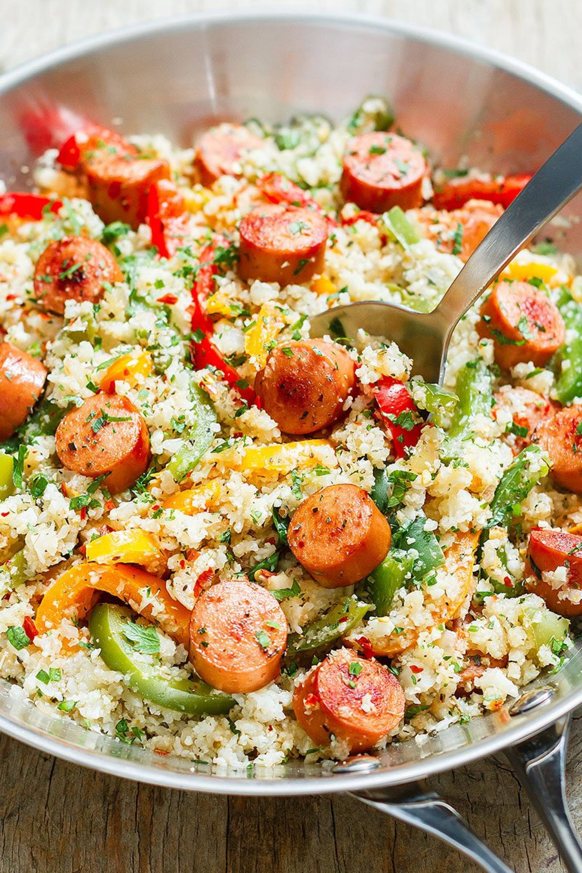 Italian Sausage with peppers and cauli-rice